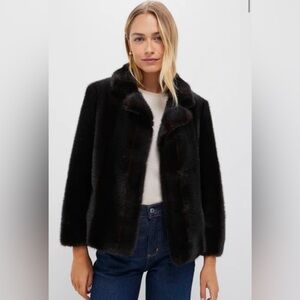 NWT Brown Fur Cropped Carmella Coat